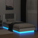 vidaXL fehér ágykeret fejtámlával és LED-világítással 100 x 200 cm