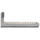 vidaXL szürke sonoma ágykeret fejtámlával és LED-ekkel 100 x 200 cm