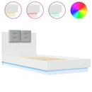 vidaXL fehér ágykeret fejtámlával és LED-világítással 90 x 200 cm