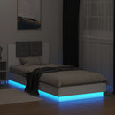 vidaXL fehér ágykeret fejtámlával és LED-világítással 90 x 200 cm