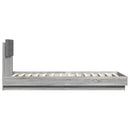 vidaXL szürke sonoma színű ágykeret fejtámlával és LED-ekkel 90x200 cm