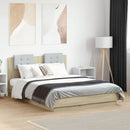 vidaXL sonoma tölgy színű ágykeret fejtámlával és LED-ekkel 135x190 cm