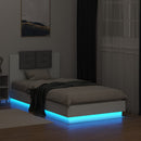vidaXL fehér ágykeret fejtámlával és LED-világítással 90 x 190 cm