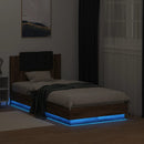vidaXL barna tölgy színű ágykeret fejtámlával és LED-ekkel 90 x 190 cm