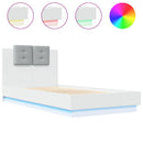 vidaXL fehér ágykeret fejtámlával és LED-világítással 75 x 190 cm