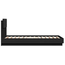 vidaXL fekete ágykeret fejtámlával és LED-világítással 75 x 190 cm