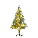 vidaXL műkarácsonyfa 150 LED-del, gömbszettel és hópehellyel 150 cm