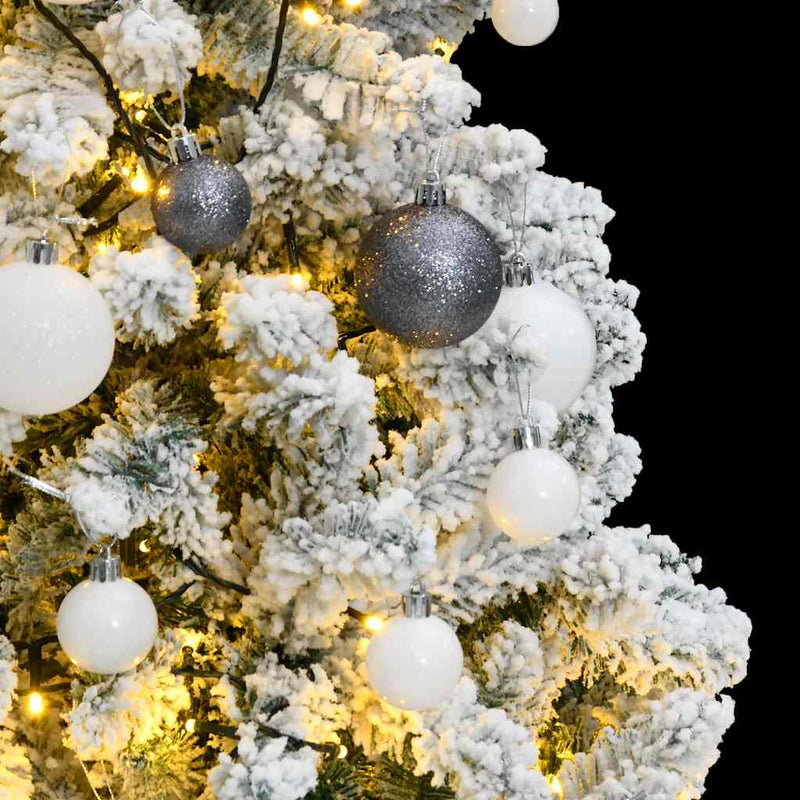 vidaXL csuklópántos műkarácsonyfa 150 LED-del és gömbökkel 120 cm