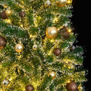 vidaXL műkarácsonyfa 300 LED-del, gömbszettel és hópehellyel 240 cm