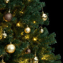 vidaXL csuklópántos műkarácsonyfa 300 LED-del és gömbökkel 210 cm