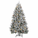 vidaXL csuklópántos műkarácsonyfa 300 LED-del és gömbökkel 180 cm