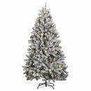 vidaXL csuklópántos műkarácsonyfa 300 LED-del és gömbökkel 210 cm