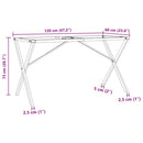 vidaXL öntöttvas étkezőasztallábak X-alakú vázzal 120 x 60 x 73 cm