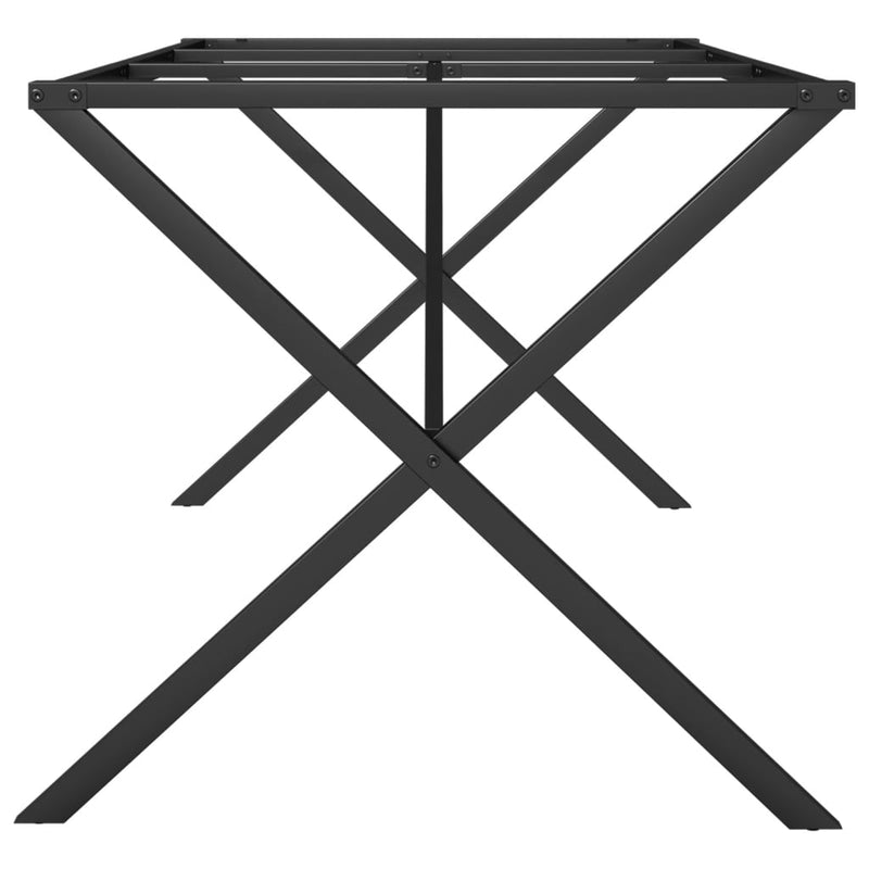 vidaXL öntöttvas étkezőasztallábak X-alakú vázzal 160 x 80 x 73 cm