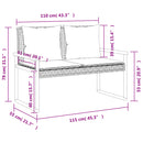 vidaXL fekete polyrattan és akácfa kerti pad párnával