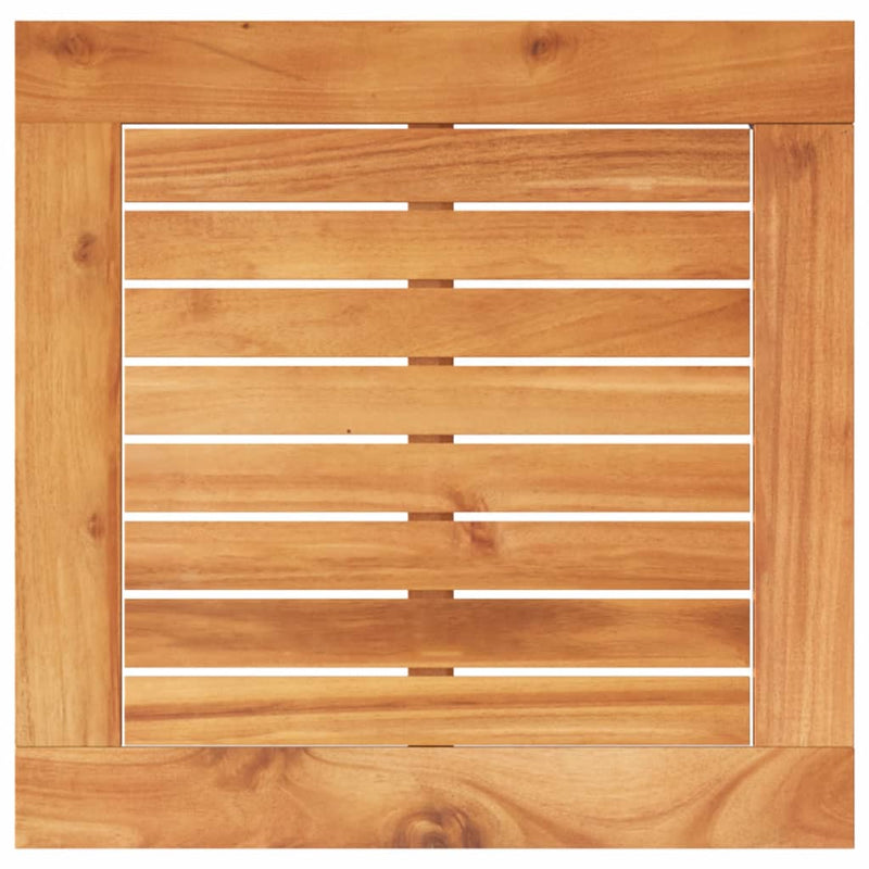 vidaXL fekete polyrattan és akácfa kerti asztal 38 x 38 x 42 cm