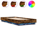 vidaXL füstös tölgy színű ágykeret LED-világítással 100x200 cm