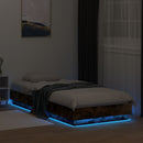 vidaXL füstös tölgy színű ágykeret LED-világítással 100x200 cm