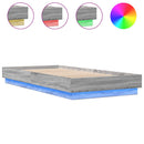 vidaXL szürke sonoma színű ágykeret LED-világítással 90x200 cm
