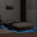 vidaXL füstös tölgy színű ágykeret LED-világítással 90x190 cm