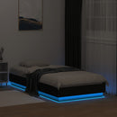 vidaXL fekete ágykeret LED-világítással 75 x 190 cm
