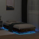 vidaXL füstös tölgy színű ágykeret LED-világítással 75x190 cm