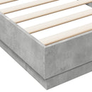 vidaXL betonszürke szerelt fa ágykeret 100 x 200 cm