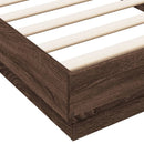 vidaXL barna tölgy színű szerelt fa ágykeret matrac nélkül 100x200 cm