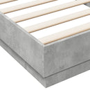 vidaXL betonszürke szerelt fa ágykeret 90 x 200 cm