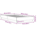 vidaXL sonoma tölgy színű szerelt fa ágykeret matrac nélkül 90x190 cm