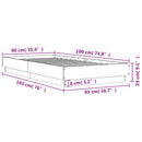 vidaXL betonszürke szerelt fa ágykeret 90 x 190 cm