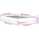 vidaXL füstös tölgy színű szerelt fa ágykeret matrac nélkül 75x190 cm