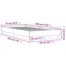 vidaXL sonoma tölgyszínű szerelt fa ágykeret 75 x 190 cm