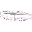 vidaXL barna tölgy színű szerelt fa ágykeret matrac nélkül 75x190 cm