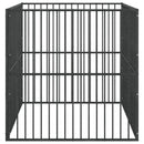 vidaXL 4 paneles fekete porszórt acél kutyajáróka
