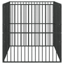 vidaXL 4 paneles fekete porszórt acél kutyajáróka