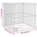 vidaXL 4 paneles fekete porszórt acél kutyajáróka