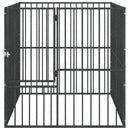 vidaXL 4 paneles fekete porszórt acél kutyajáróka