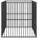 vidaXL 4 paneles fekete porszórt acél kutyajáróka