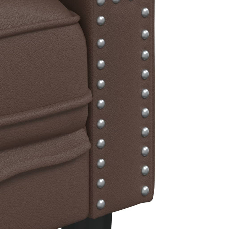 vidaXL 3 részes barna műbőr Chesterfield kanapégarnitúra