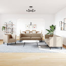 vidaXL 3 részes kávészínű műbőr Chesterfield kanapégarnitúra