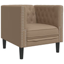 vidaXL 3 részes kávészínű műbőr Chesterfield kanapégarnitúra