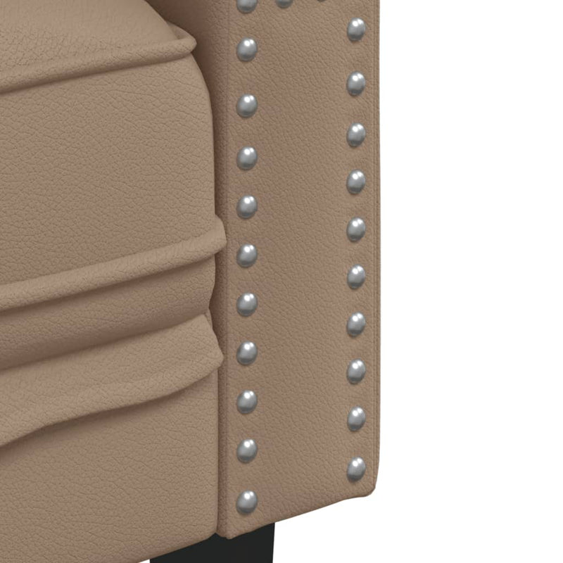 vidaXL 3 részes kávészínű műbőr Chesterfield kanapégarnitúra