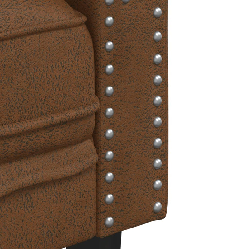 vidaXL 3 részes barna művelúr Chesterfield kanapégarnitúra