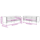 vidaXL 2 részes krémszínű műbőr Chesterfield kanapégarnitúra