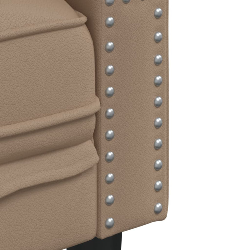 vidaXL 2 részes kávészínű műbőr Chesterfield kanapégarnitúra