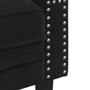 vidaXL 3 részes fekete bársony Chesterfield kanapészett párnákkal