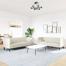 vidaXL 2 részes krémszínű bársony Chesterfield kanapészett párnákkal