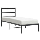 vidaXL fekete fém ágykeret fejtámlával 75 x 190 cm