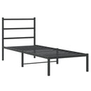 vidaXL fekete fém ágykeret fejtámlával 75 x 190 cm